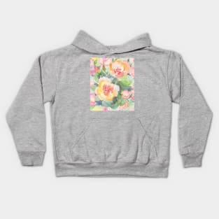 decorative, vintage, watercolor flowers Kids Hoodie